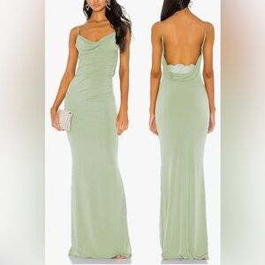 Elegant Sage Green Evening Gown